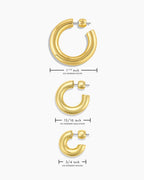 Lou Statement Small Hoops || option::18K Gold Plated