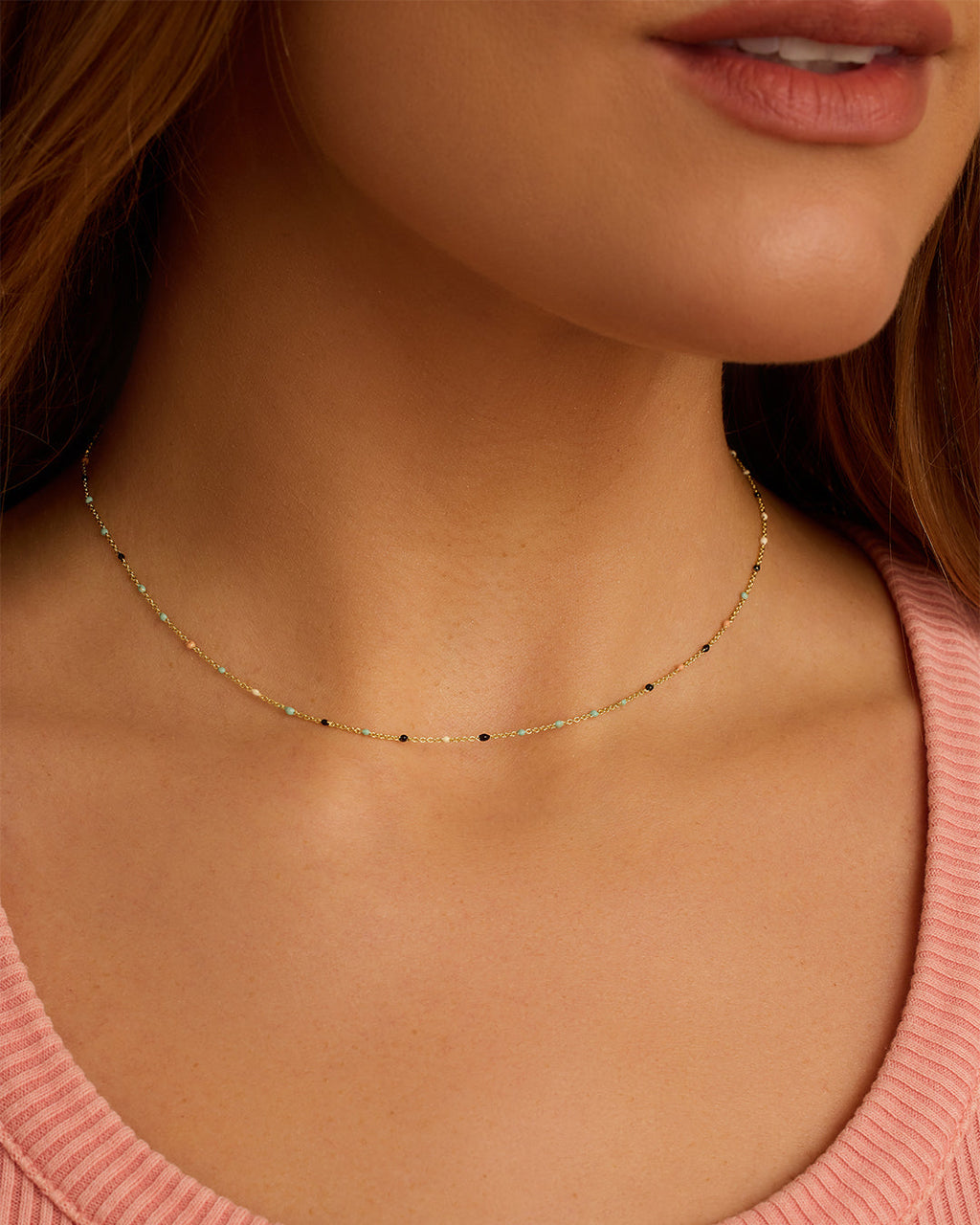 Capri Short Necklace || option::18K Gold Plated, Palm Desert