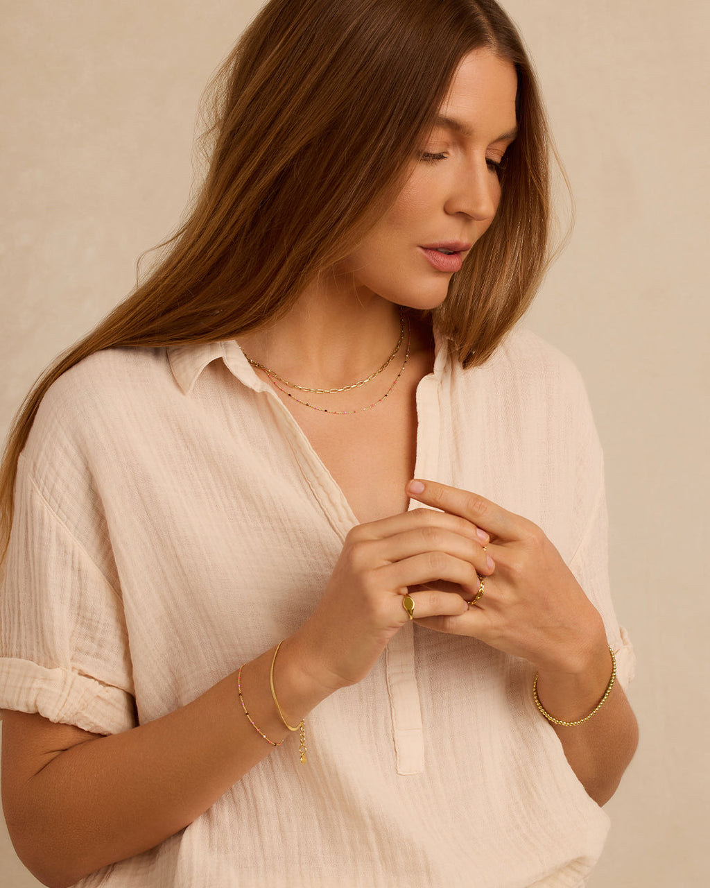 Capri Bracelet || option::18K Gold Plated, Malibu || set::capri-bracelet-malibu-stl