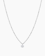 Floating Diamond Necklace || option::18K Solid White Gold