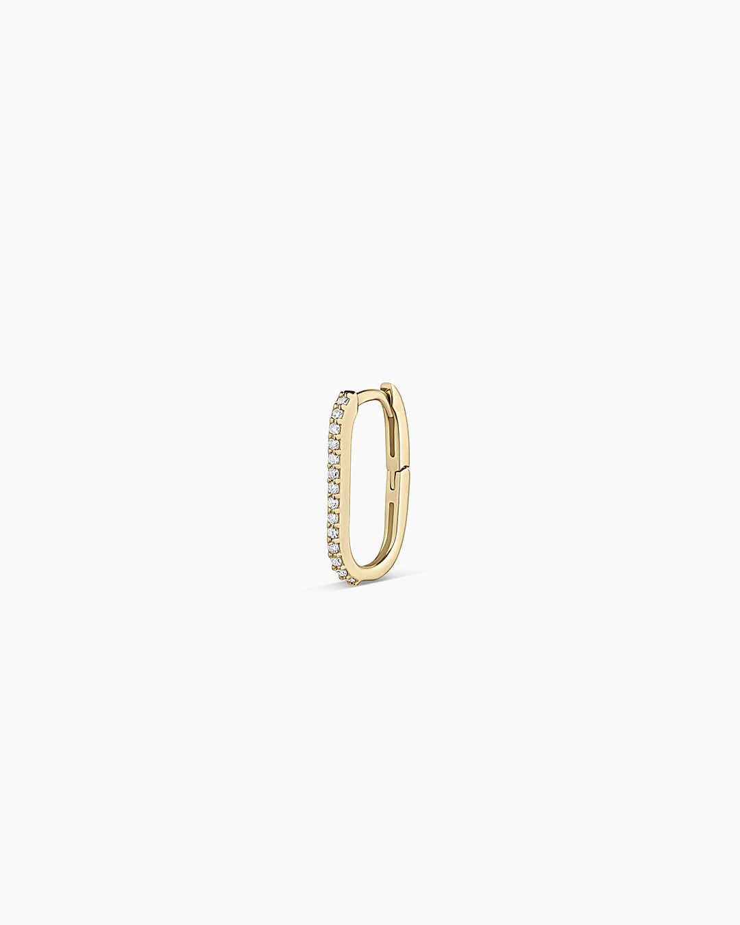 Diamond Parker Link Huggies || option::14K Solid Gold