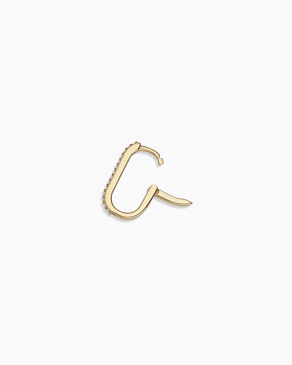 Diamond Parker Link Huggies || option::14K Solid Gold