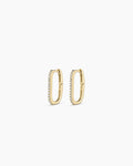 Diamond Parker Link Huggies || option::14K Solid Gold