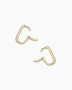 Diamond Parker Link Huggies || option::14K Solid Gold