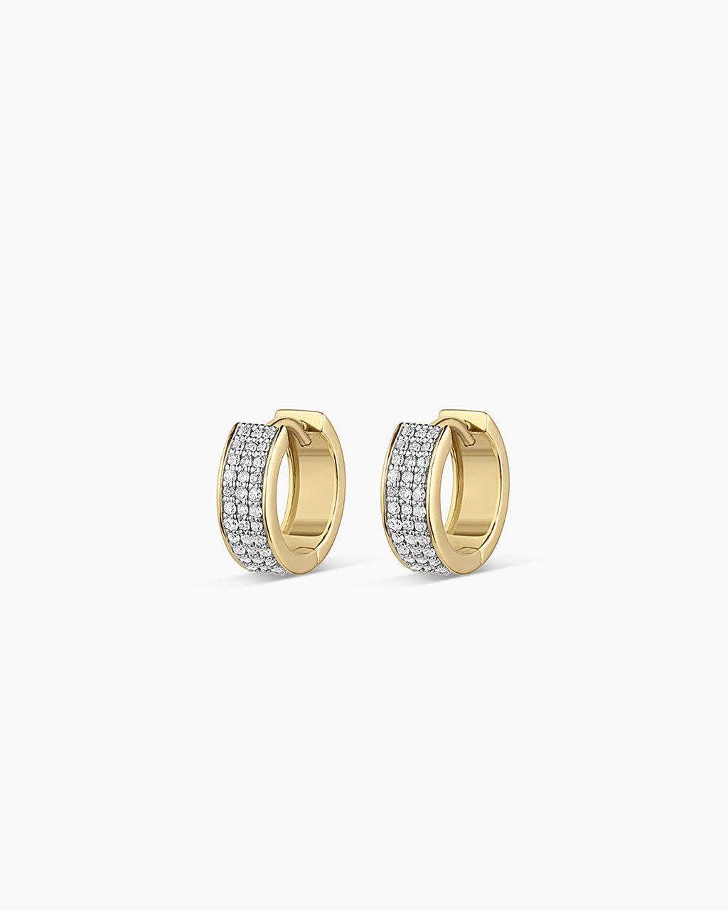 Diamond Rose Huggies || option::14K Solid Gold