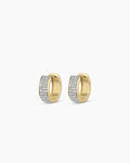 Diamond Rose Huggies || option::14K Solid Gold