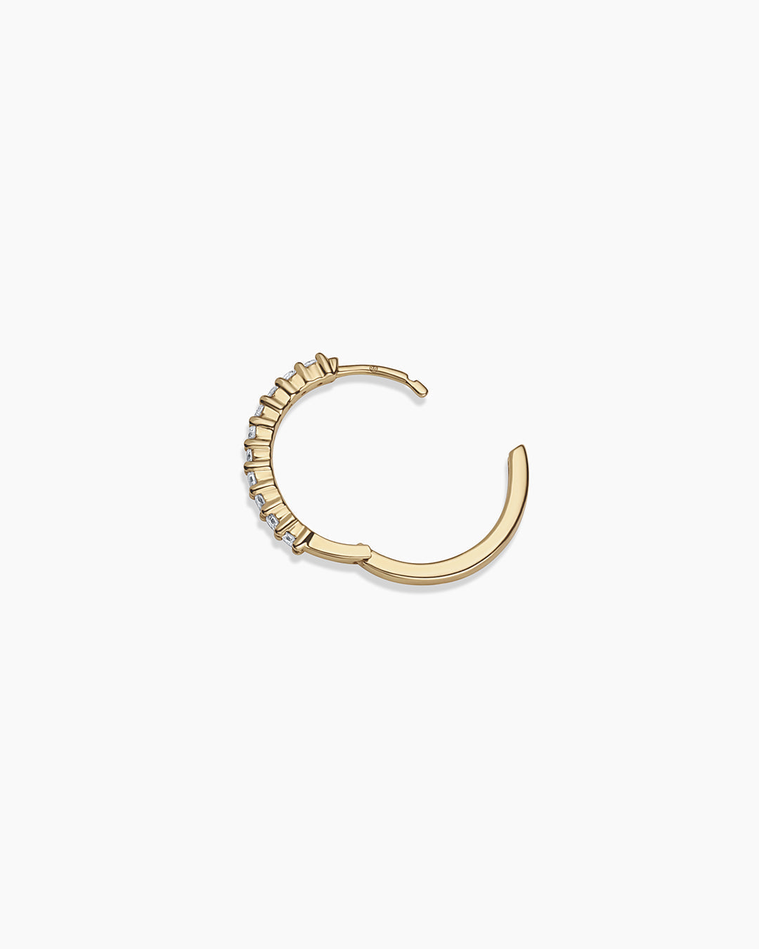 Diamond 15mm Hoops || option::14K Solid Gold