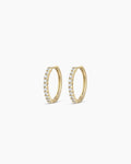 Diamond 15mm Hoops || option::14K Solid Gold