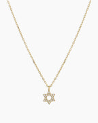 Diamond Star Of David Necklace || option::14K Solid Gold