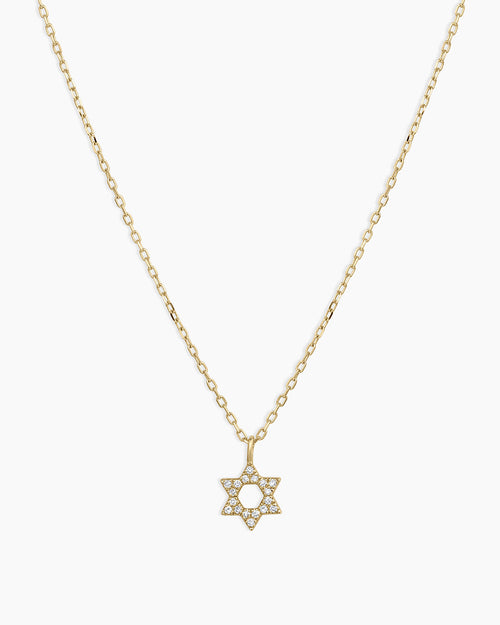 Diamond Star Of David Necklace || option::14K Solid Gold