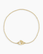 14K Gold Parker Heart Bracelet || option::14K Solid Gold, 6.5 in.