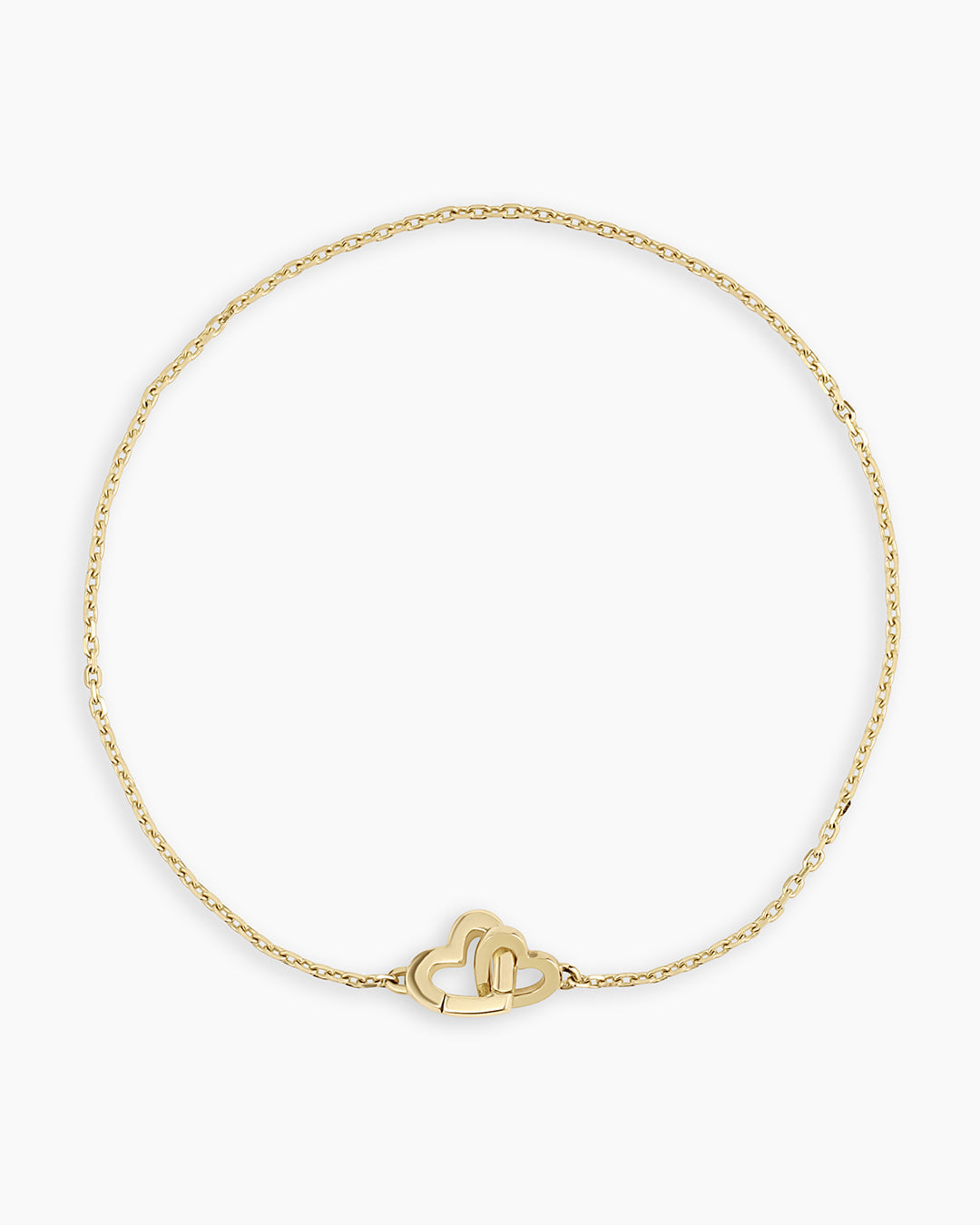 14K Gold Parker Heart Bracelet || option::14K Solid Gold, 6.5 in.