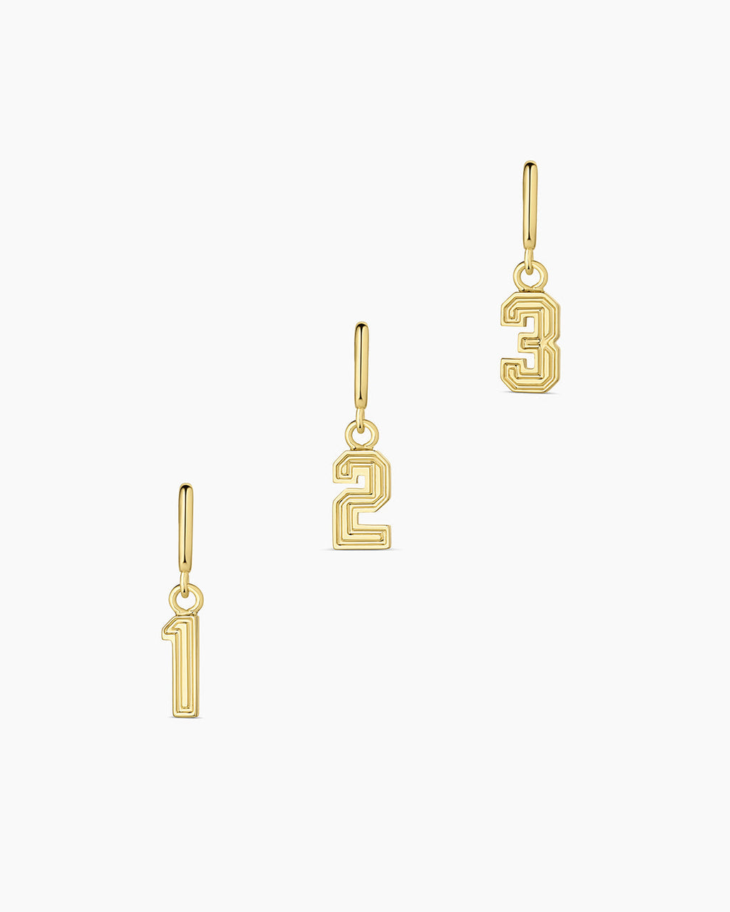 18K gold plated numbers charms