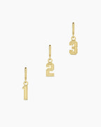 18K gold plated numbers charms