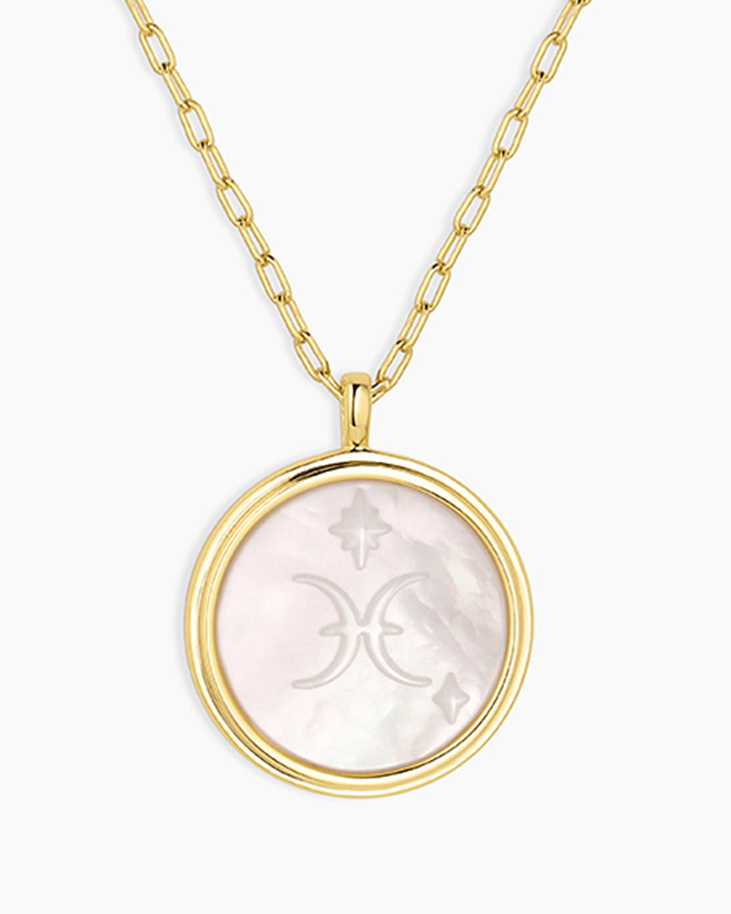 Zodiac Necklace || option::18K Gold Plated, Pisces