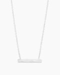 Silver | Gorjana Jewelry Silver engravable necklace, nameplate necklace, name necklace, bar name necklace, thoughtful jewelry gifts, bridal jewelry, gifts for bridesmaids