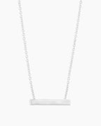 Silver | Gorjana Jewelry Silver engravable necklace, nameplate necklace, name necklace, bar name necklace, thoughtful jewelry gifts, bridal jewelry, gifts for bridesmaids