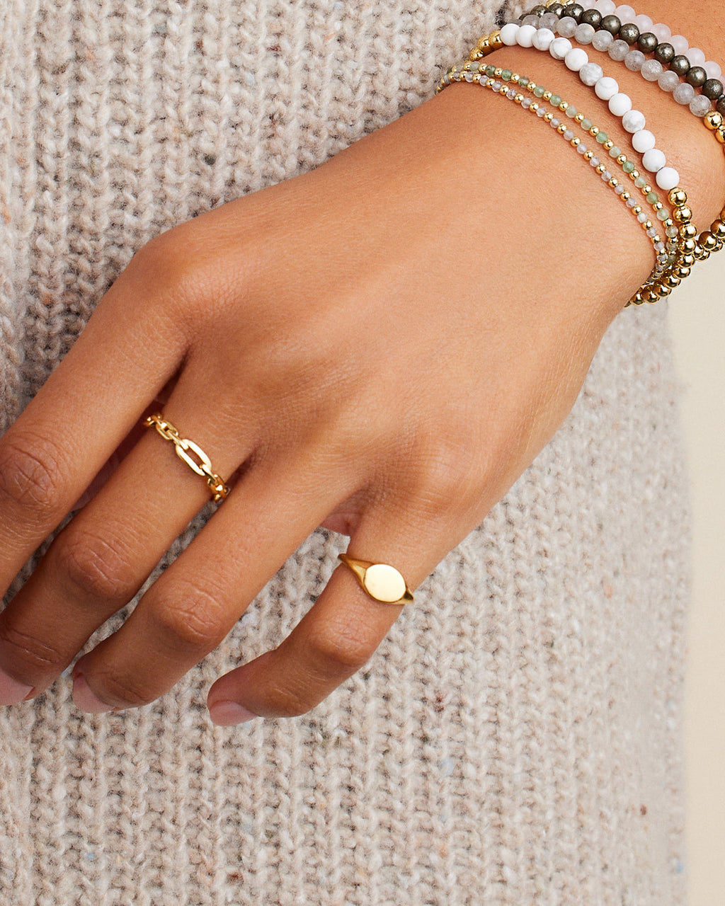 18K Gold Plated engravable signet ring || option::18K Gold Plated