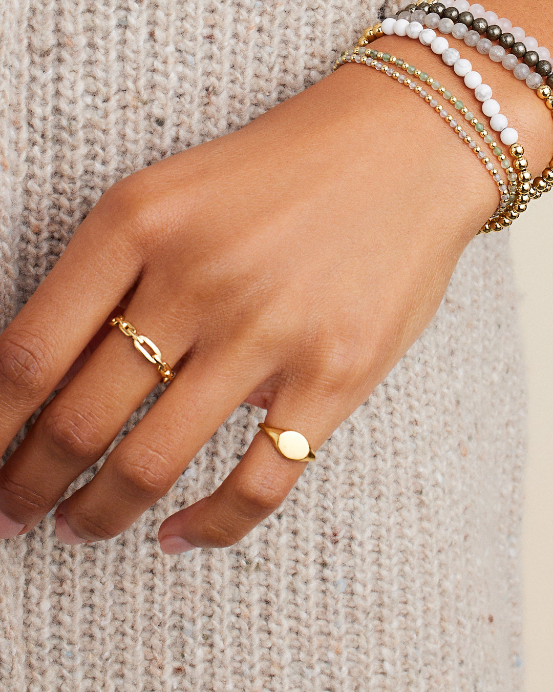 18K Gold Plated engravable signet ring || option::18K Gold Plated