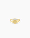 Gold engravable signet ring || option::18K Gold Plated