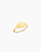 Gold engravable signet ring || option::18K Gold Plated