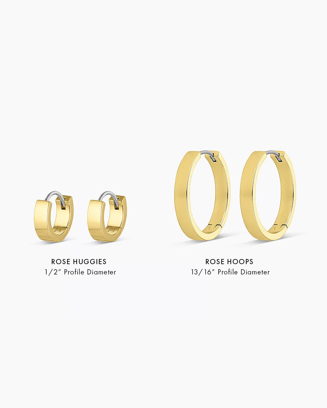 Rose Hoops Chunky hoops || option::18K Gold Plated