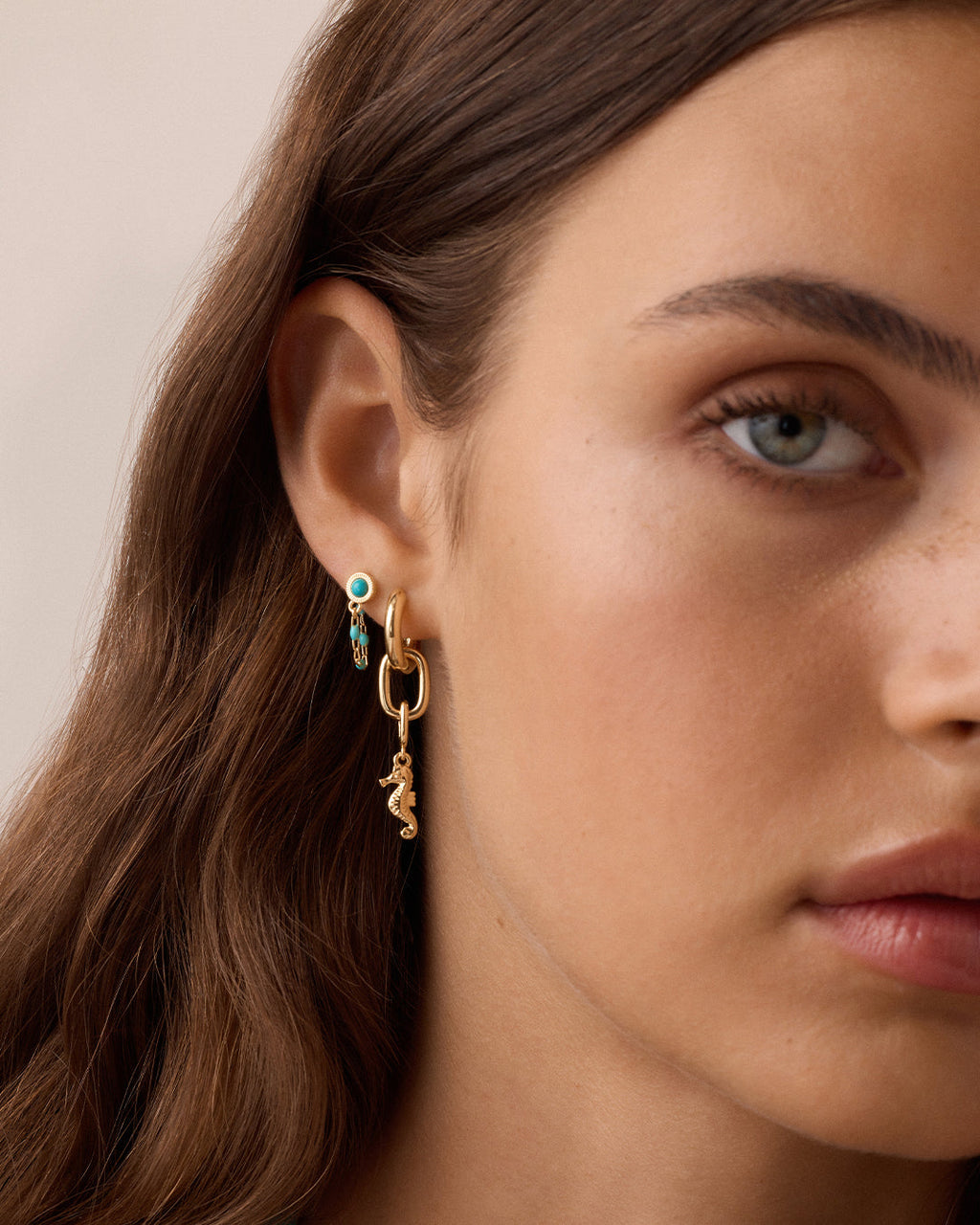 Seahorse Parker Charm || option::18K Gold Plated