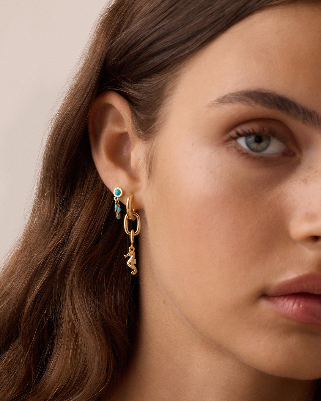 Seahorse Parker Charm || option::18K Gold Plated