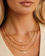 Parker Mini Necklace chain link necklace || option::18K Gold Plated