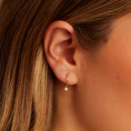 Floating Diamond Huggies || option::18K Solid Gold
